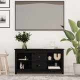 Meuble TV Noir 103x36,5x52 cm Bois de pin massif