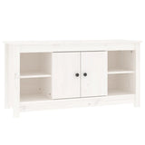 Meuble TV Blanc 103x36,5x52 cm Bois de pin massif