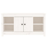 Meuble TV Blanc 103x36,5x52 cm Bois de pin massif