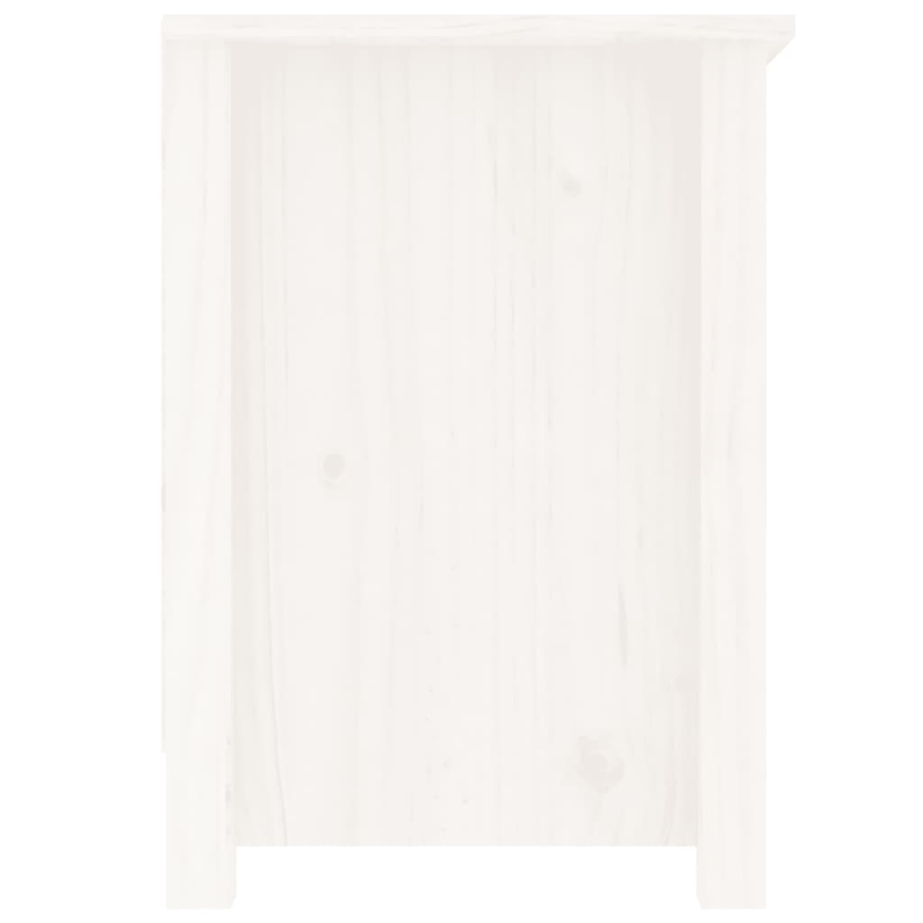 Meuble TV Blanc 103x36,5x52 cm Bois de pin massif