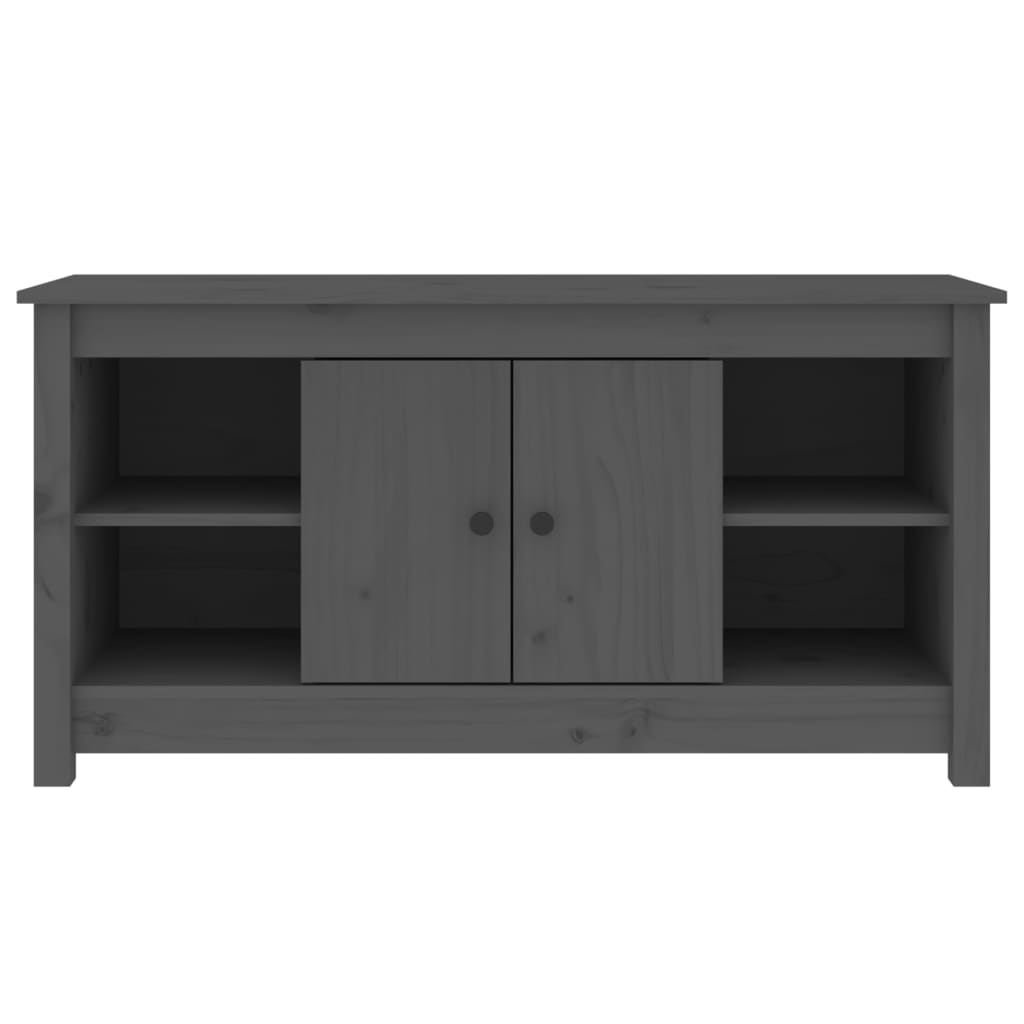 Meuble TV Gris 103x36,5x52 cm Bois de pin massif