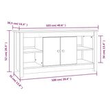 Meuble TV Gris 103x36,5x52 cm Bois de pin massif