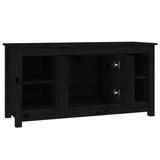 Meuble TV Noir 103x36,5x52 cm Bois de pin massif