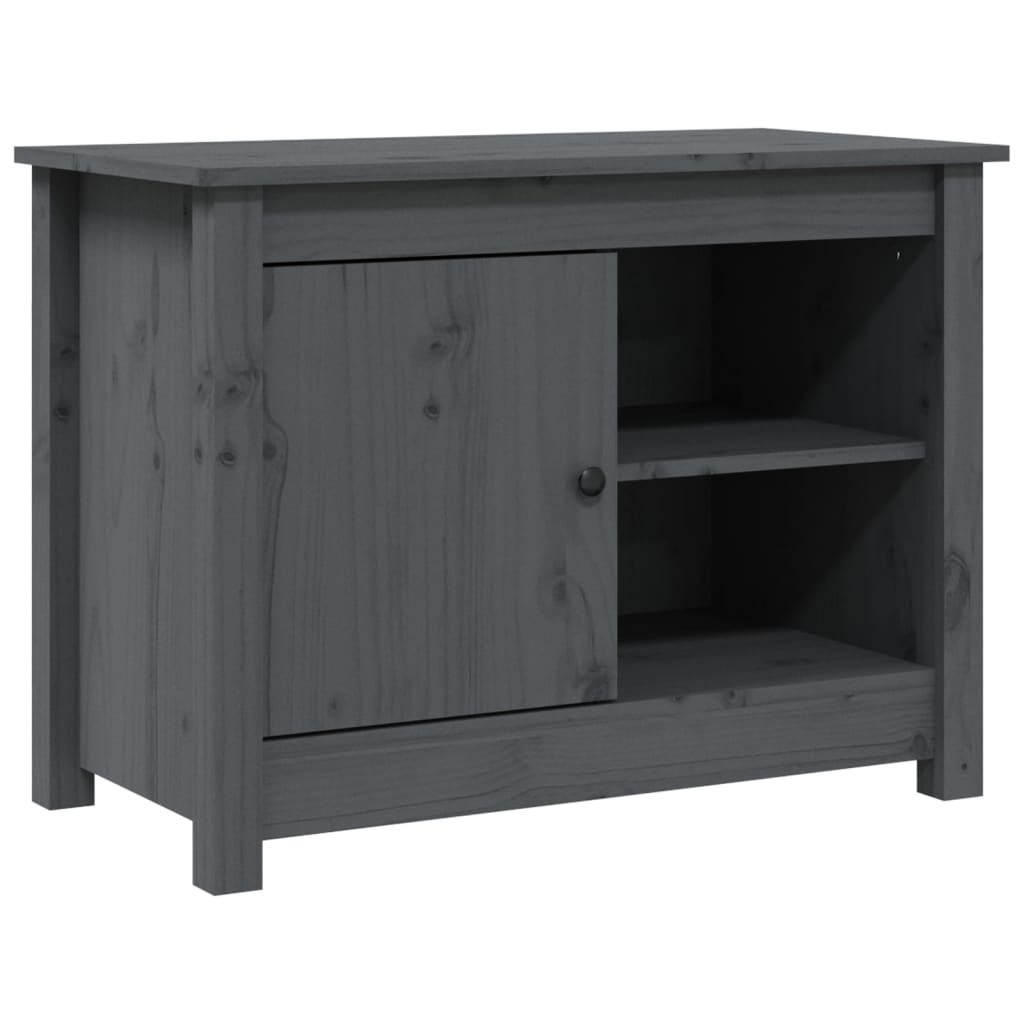 Grey TV cabinet 70x36.5x52 cm Solid pine wood