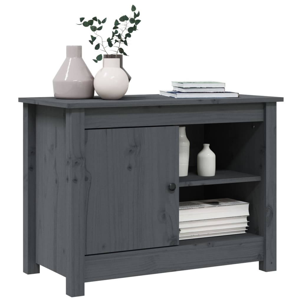 Grey TV cabinet 70x36.5x52 cm Solid pine wood