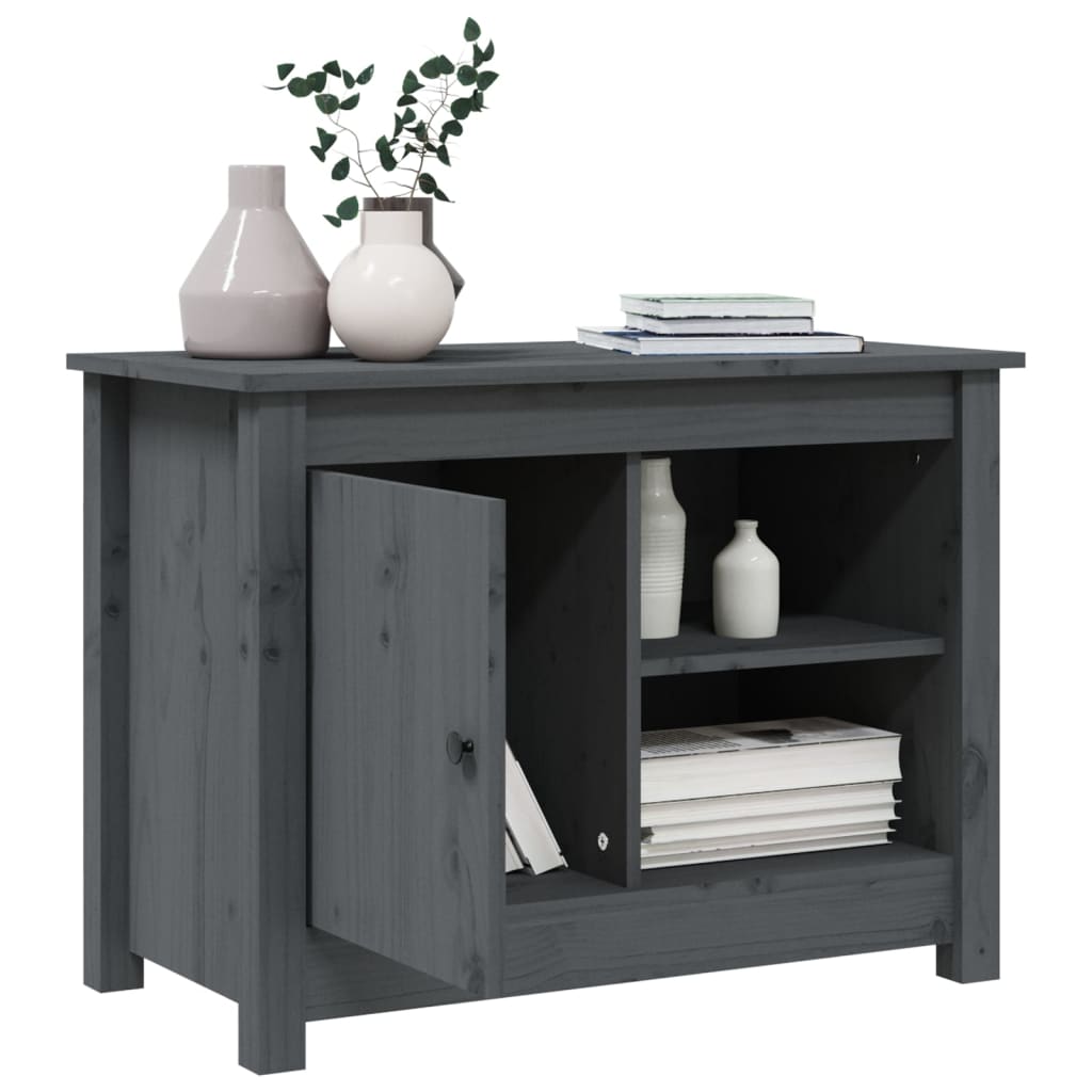 Grey TV cabinet 70x36.5x52 cm Solid pine wood