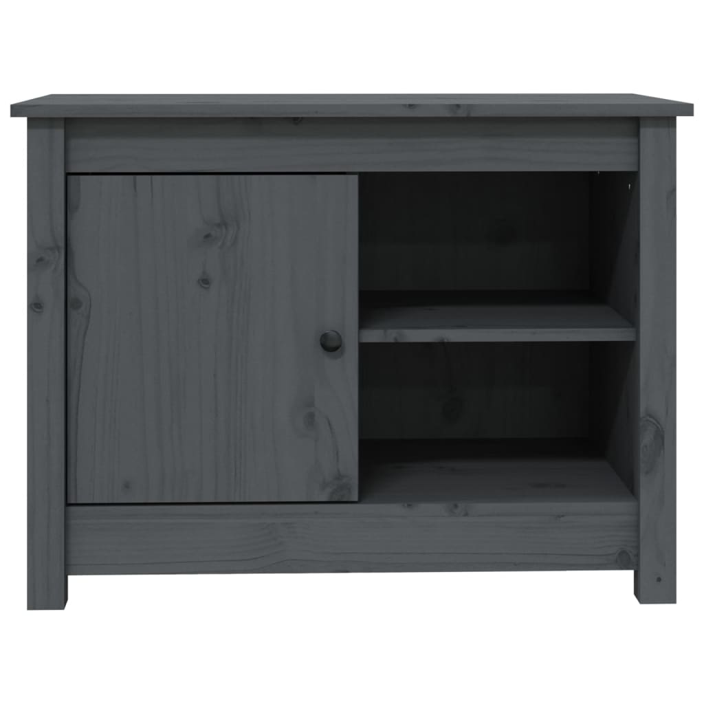 Grey TV cabinet 70x36.5x52 cm Solid pine wood