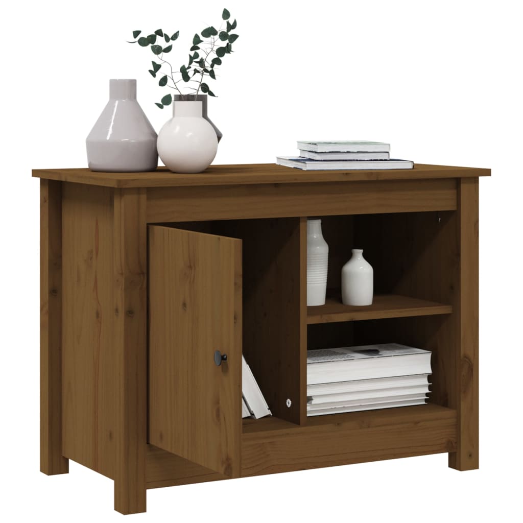 Meuble TV Marron miel 70x36,5x52 cm Bois de pin massif