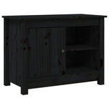 Black TV cabinet 70x36.5x52 cm Solid pine wood