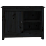 Black TV cabinet 70x36.5x52 cm Solid pine wood