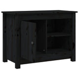 Black TV cabinet 70x36.5x52 cm Solid pine wood