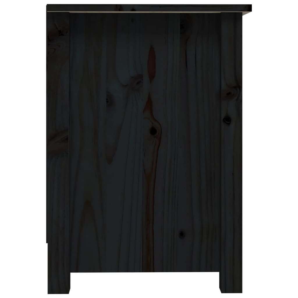 Meuble TV Noir 70x36,5x52 cm Bois de pin massif