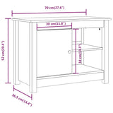 Black TV cabinet 70x36.5x52 cm Solid pine wood