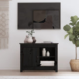 Black TV cabinet 70x36.5x52 cm Solid pine wood