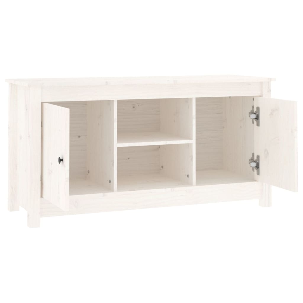 White TV cabinet 103x36.5x52 cm Solid pine wood