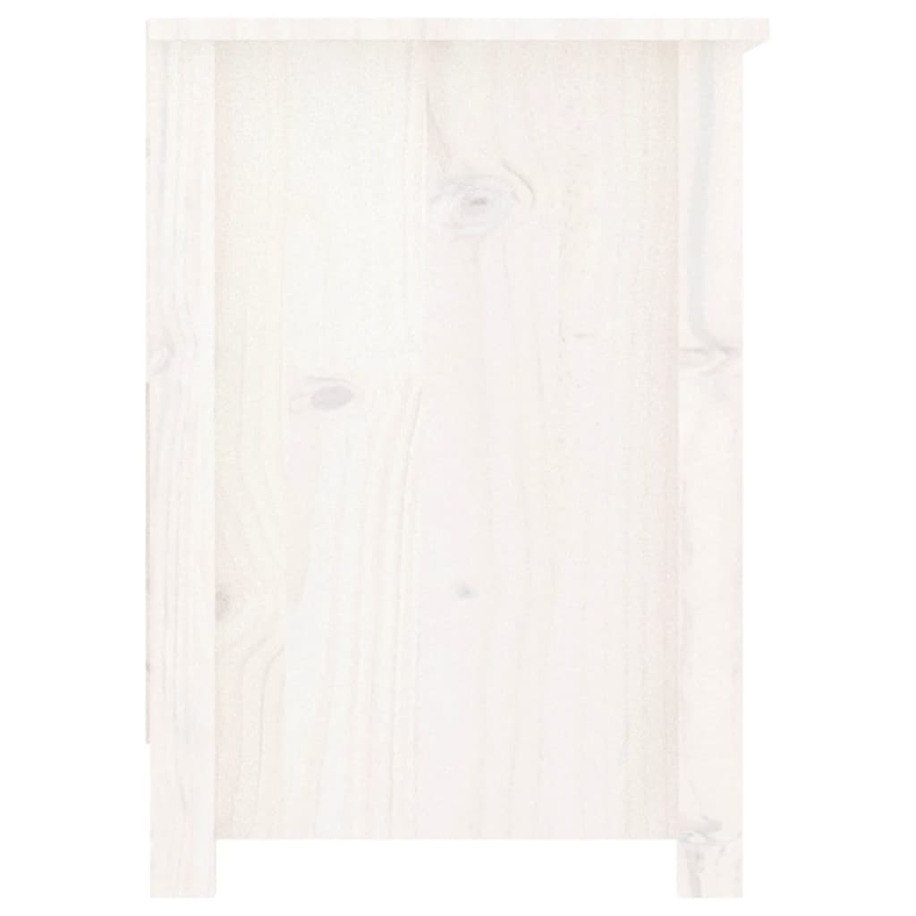 Meuble TV Blanc 103x36,5x52 cm Bois de pin massif