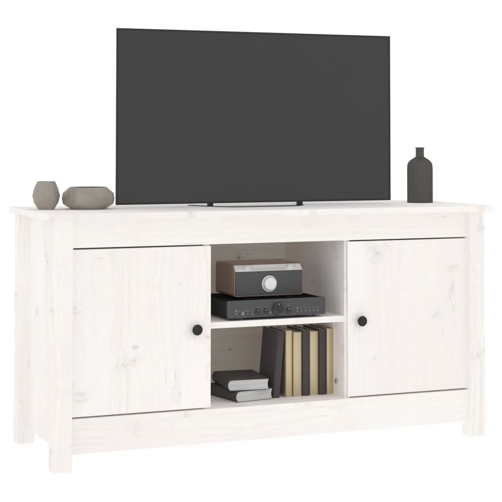 White TV cabinet 103x36.5x52 cm Solid pine wood