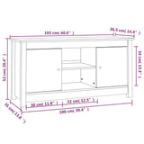 White TV cabinet 103x36.5x52 cm Solid pine wood