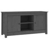 Grey TV cabinet 103x36.5x52 cm Solid pine wood