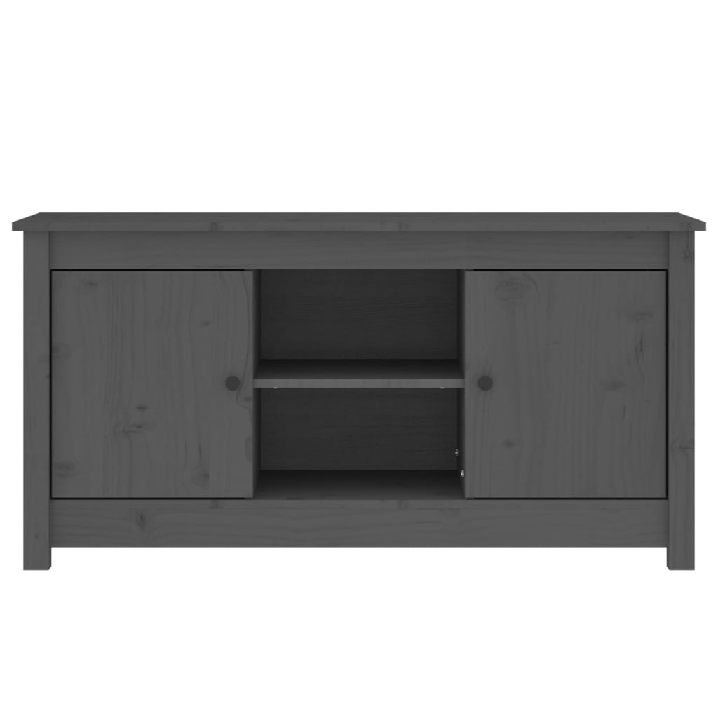 Grey TV cabinet 103x36.5x52 cm Solid pine wood