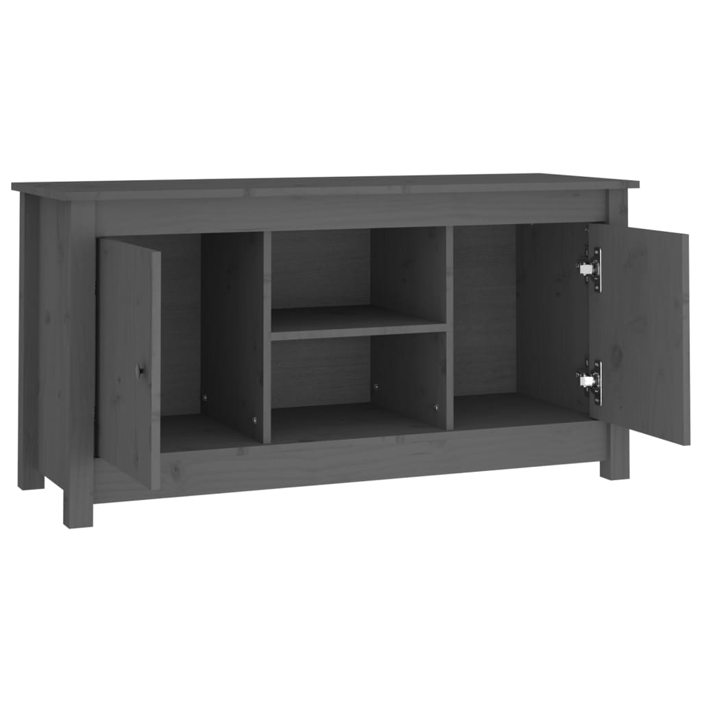 Grey TV cabinet 103x36.5x52 cm Solid pine wood