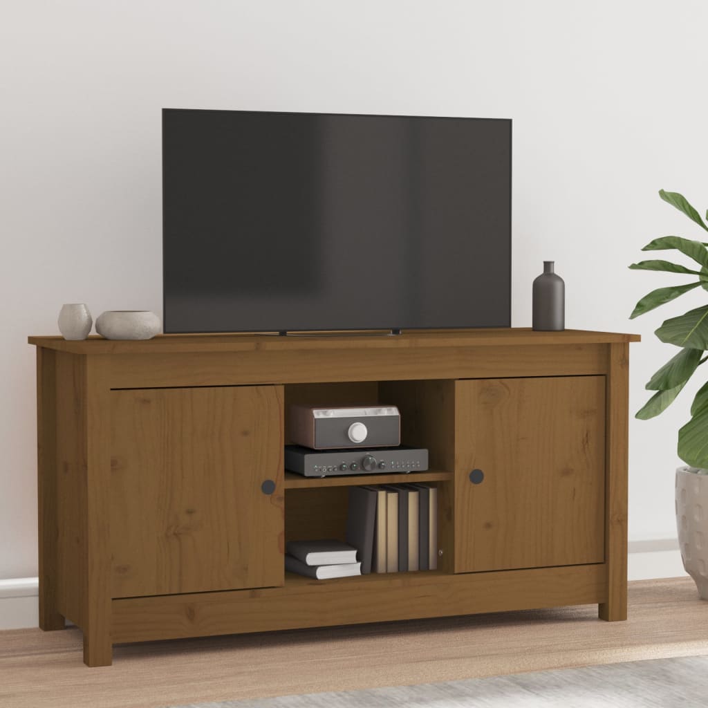 Honey Brown TV Cabinet 103x36.5x52 cm Solid Pine Wood