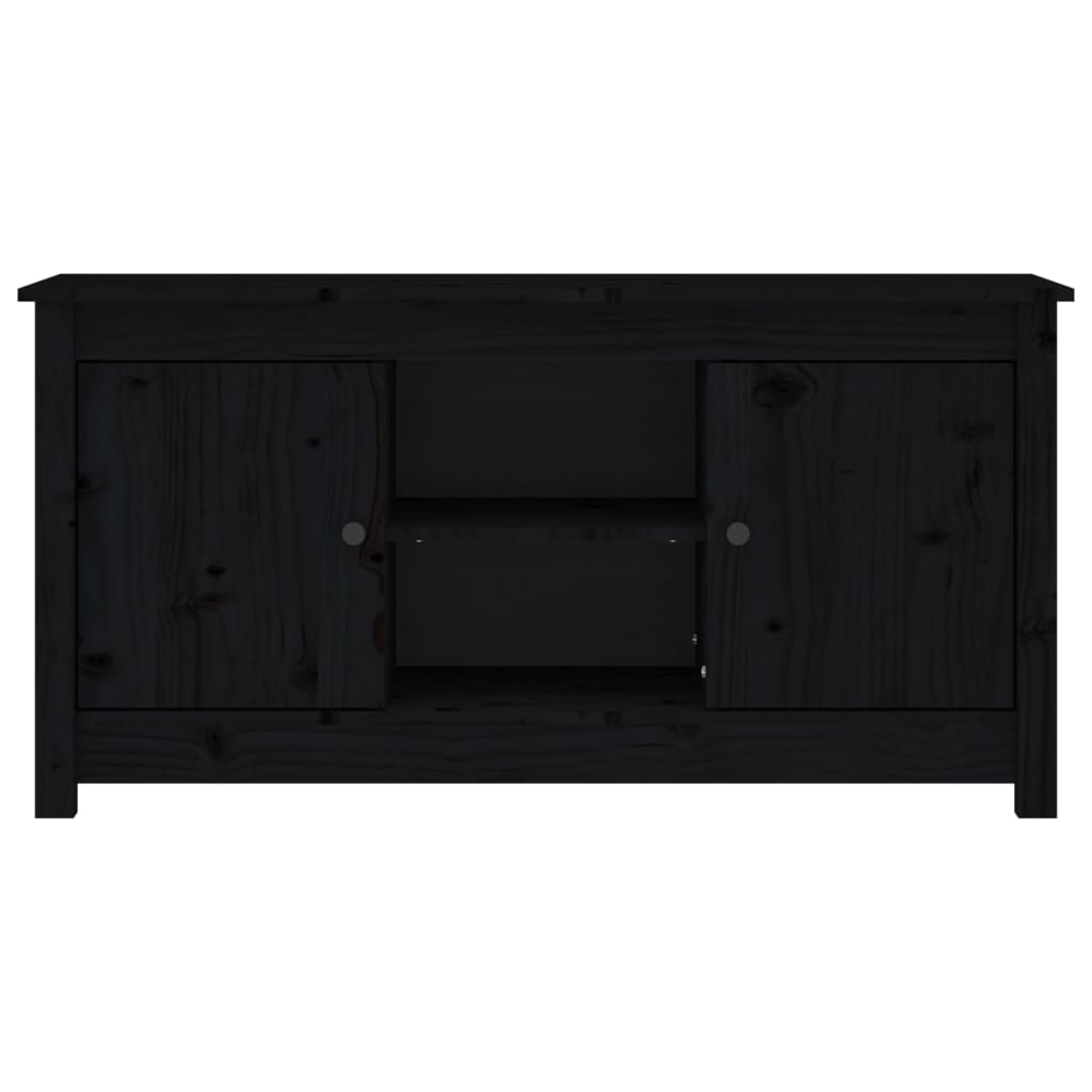 Meuble TV Noir 103x36,5x52 cm Bois de pin massif