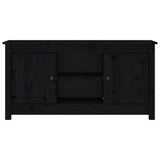 Meuble TV Noir 103x36,5x52 cm Bois de pin massif