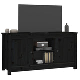 Meuble TV Noir 103x36,5x52 cm Bois de pin massif