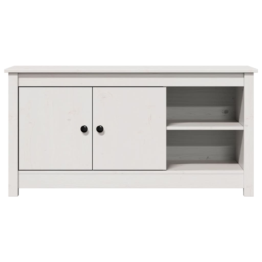 Meuble TV Blanc 103x36,5x52 cm Bois de pin massif