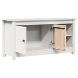 Meuble TV Blanc 103x36,5x52 cm Bois de pin massif