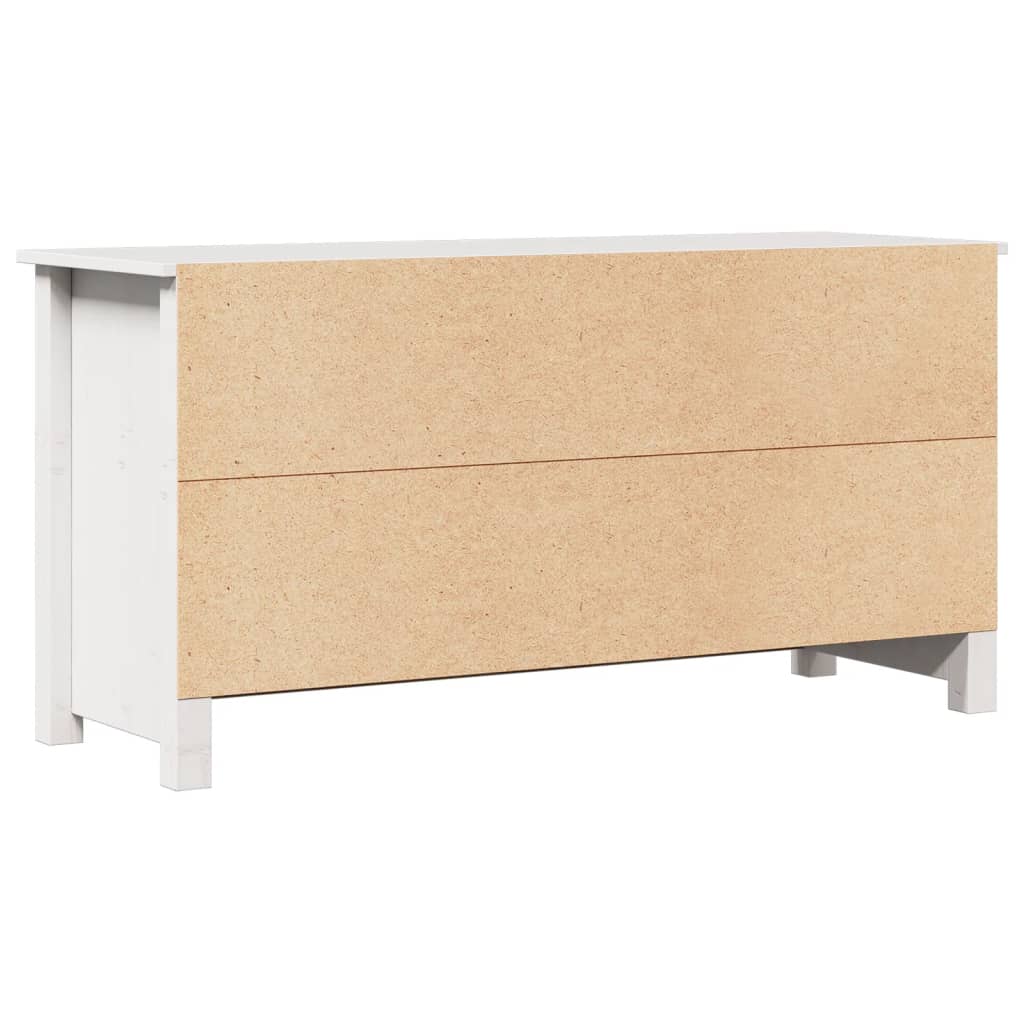 Meuble TV Blanc 103x36,5x52 cm Bois de pin massif