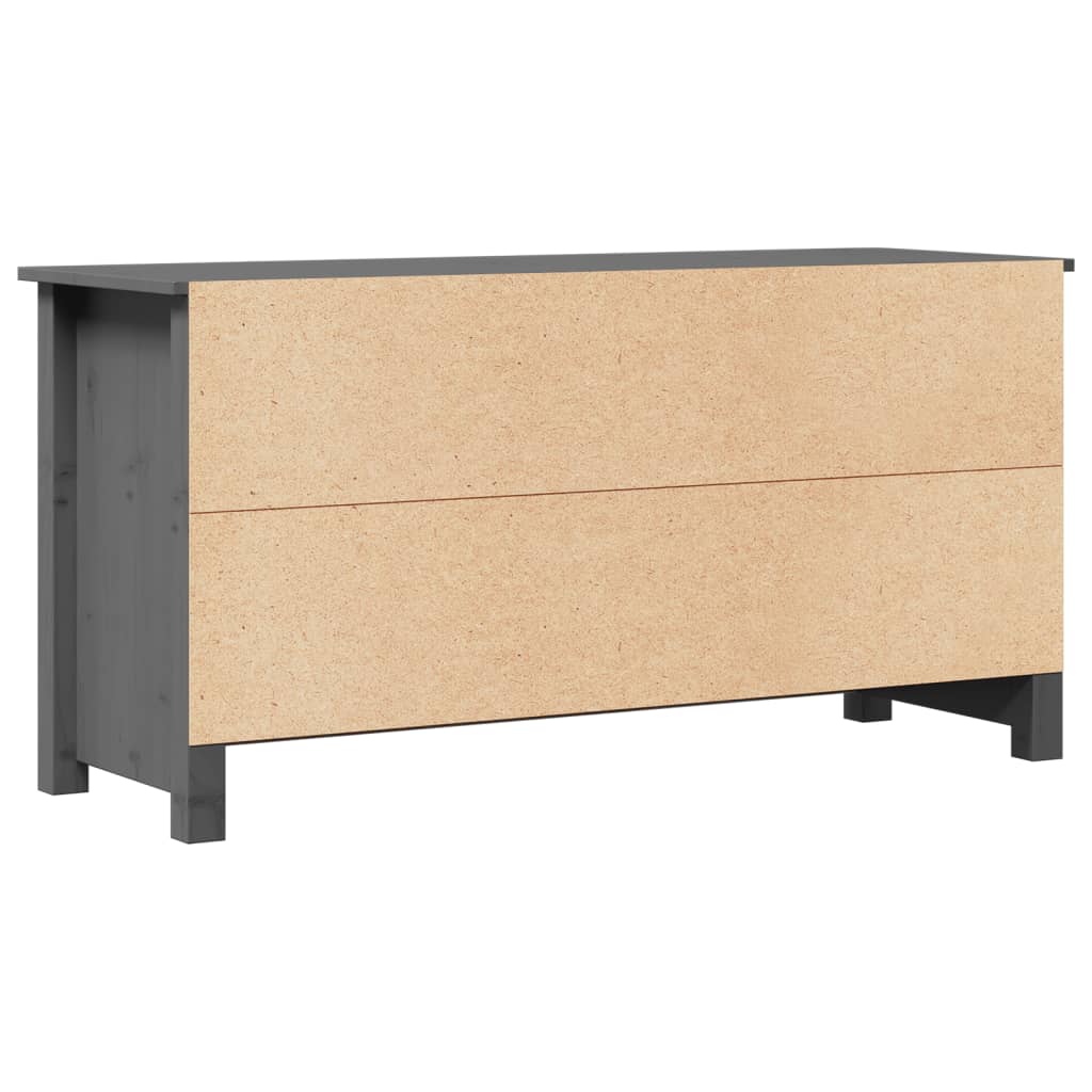 Meuble TV Gris 103x36,5x52 cm Bois de pin massif