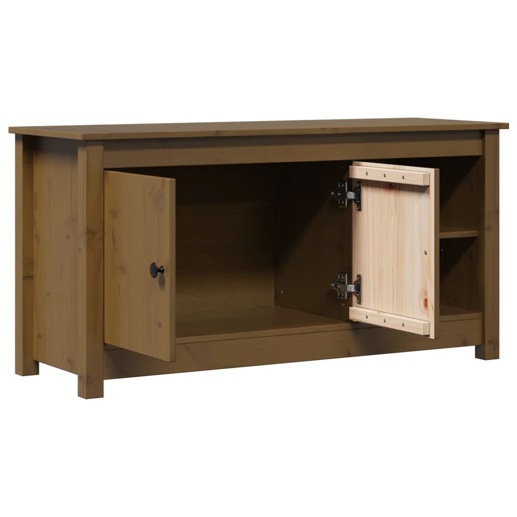 Meuble TV Marron miel 103x36,5x52 cm Bois de pin massif