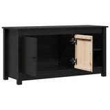 Meuble TV Noir 103x36,5x52 cm Bois de pin massif