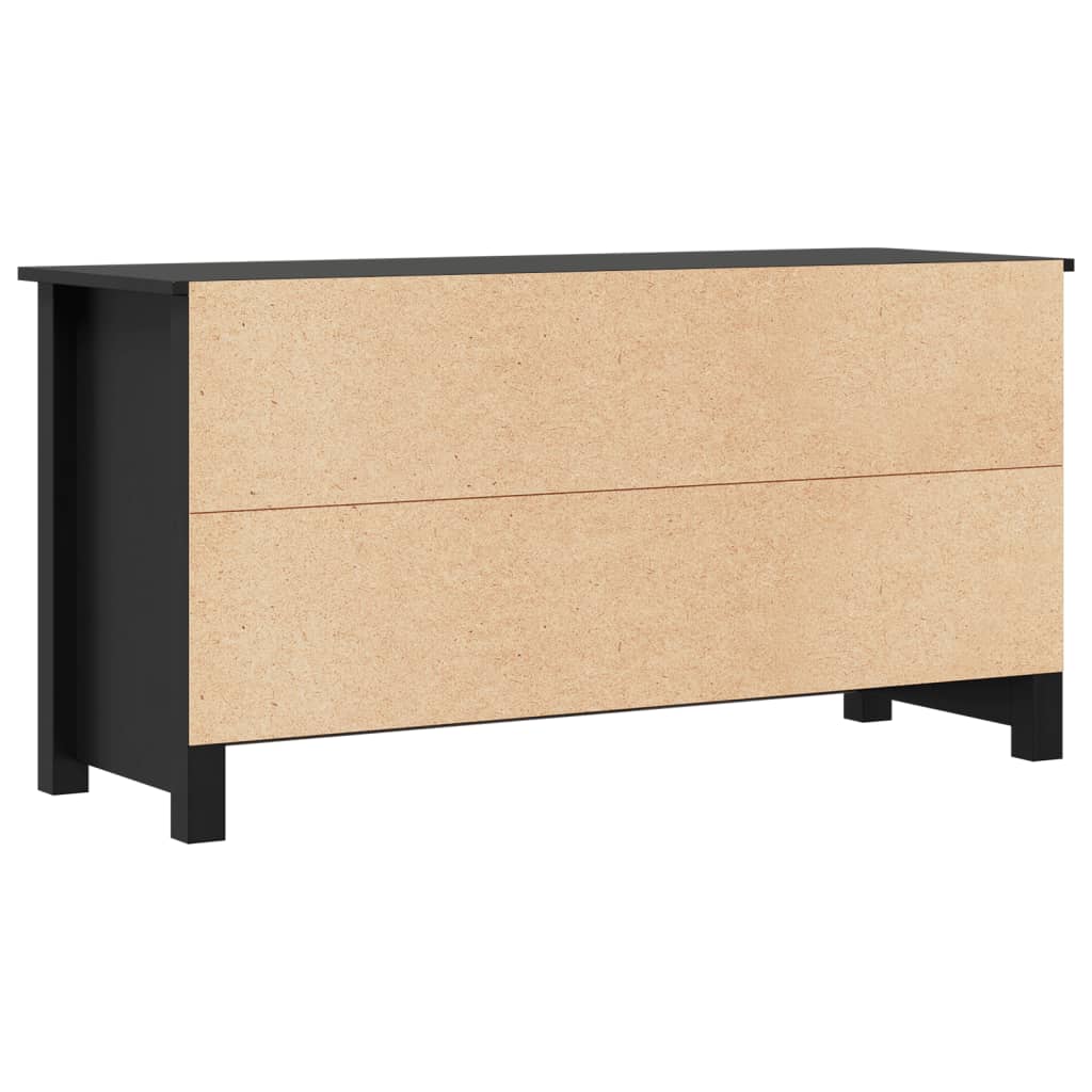 Meuble TV Noir 103x36,5x52 cm Bois de pin massif