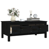 Table basse Noir 100x50x40 cm Bois massif de pin