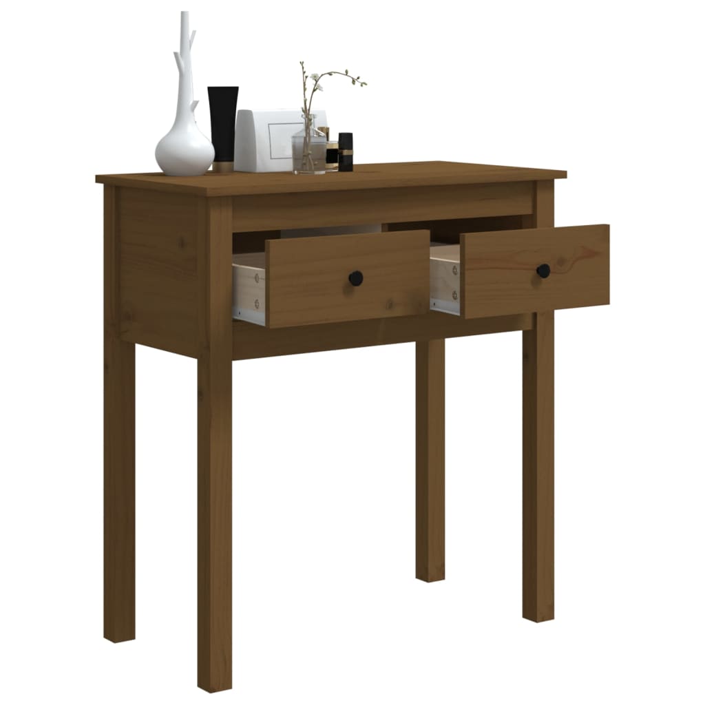 Table console Marron miel 70x35x75 cm Bois massif de pin