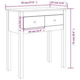 Table console Marron miel 70x35x75 cm Bois massif de pin