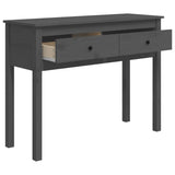 Table console Gris 100x35x75 cm Bois massif de pin