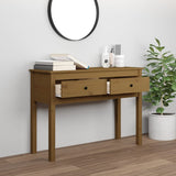 Table console Marron miel 100x35x75 cm Bois massif de pin