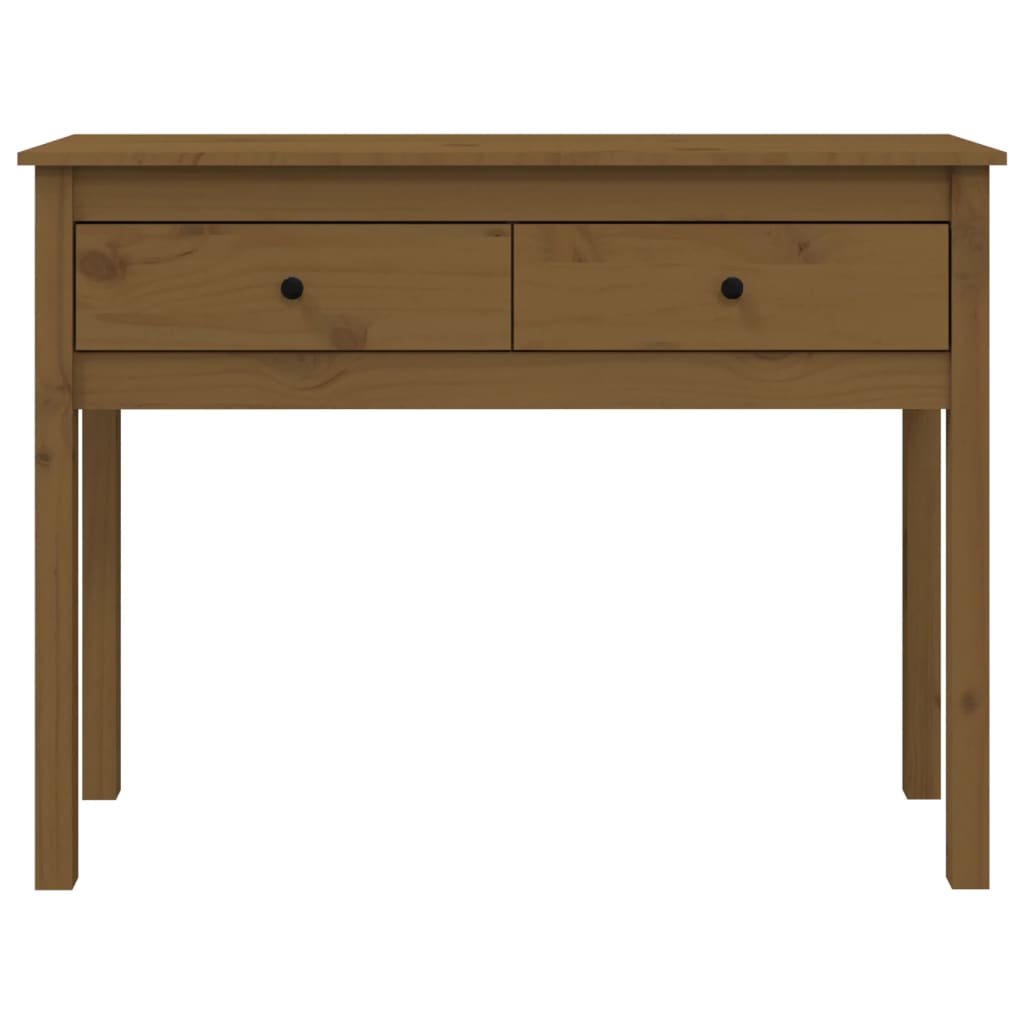 Table console Marron miel 100x35x75 cm Bois massif de pin