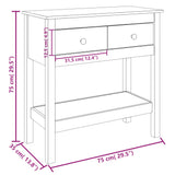 Konsolentisch 75x35x75 cm Massives Kiefernholz