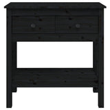 Table console Noir 75x35x75 cm Bois massif de pin