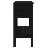 Table console Noir 75x35x75 cm Bois massif de pin