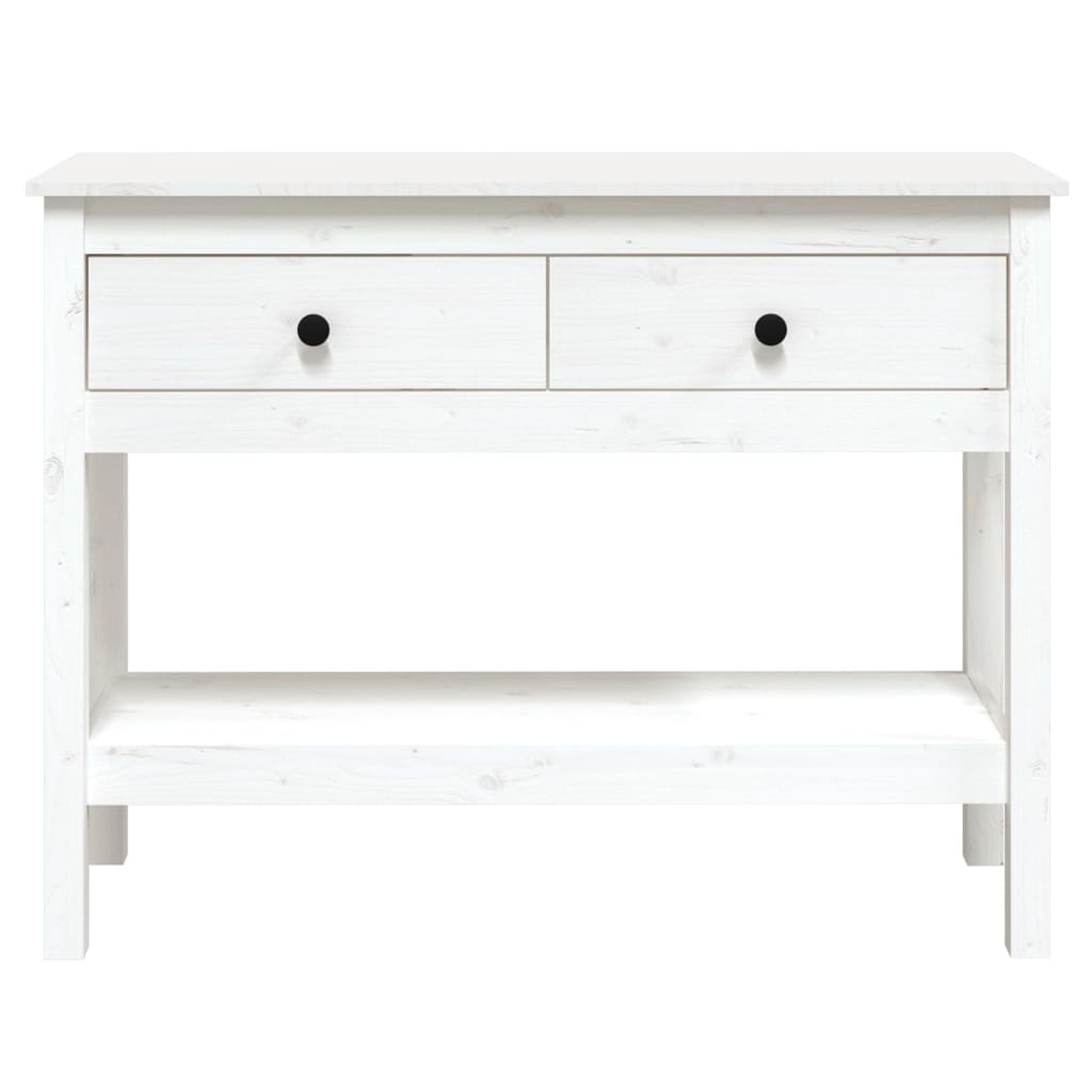 Table console Blanc 100x35x75 cm Bois massif de pin