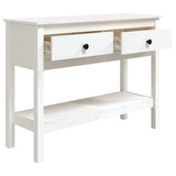 Table console Blanc 100x35x75 cm Bois massif de pin