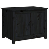 Table basse Noir 71x49x55 cm Bois massif de pin