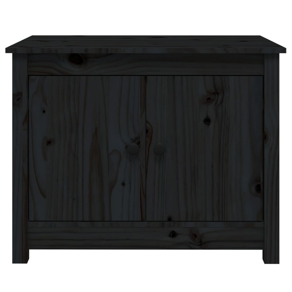 Table basse Noir 71x49x55 cm Bois massif de pin