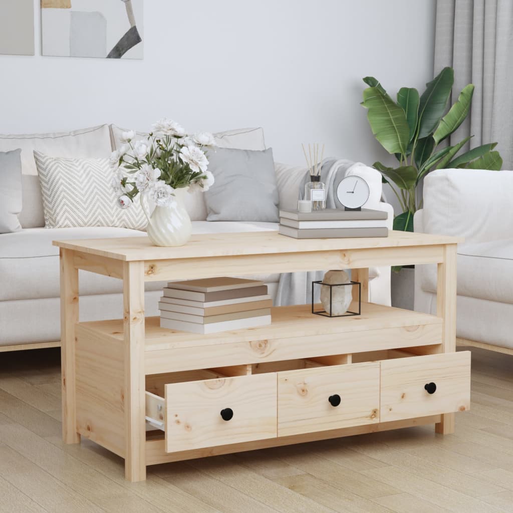 Table basse 102x49x55 cm Bois massif de pin